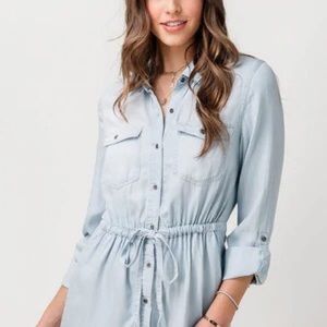 Tencel button down denim dress